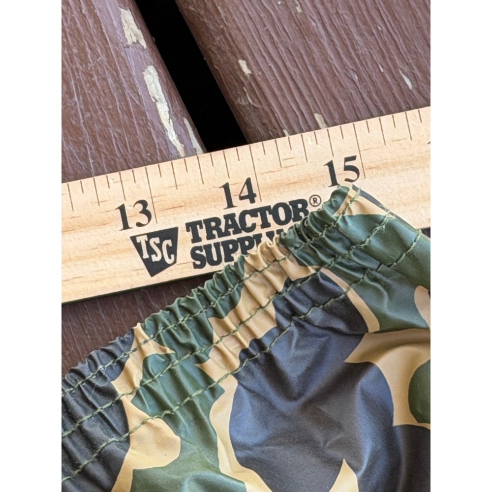 Vintage Cabelas Duck Camo Rain Pants Mens Large PVC Coated Nylon 90s Hunting - Picture 4 of 6